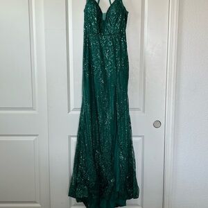 Emerald Green Sequin Gown